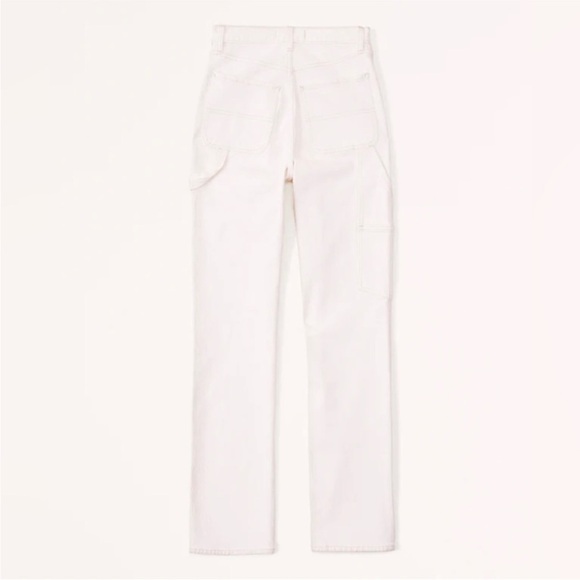 🎆 Abercrombie & Fitch AF 90s Straight Ultra High Rise Carpenter Jeans cream 30 - Picture 3 of 11